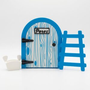 Puerta azul del Ratoncito Pérez fabricada en impresión 3D multicolor